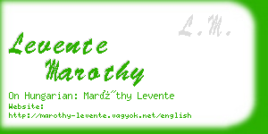 levente marothy business card